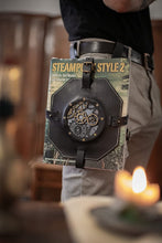 Laden Sie das Bild in den Galerie-Viewer, Portalibros de cuero steampunk