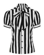 Cargar imagen en el visor de la galería, Blusa a rayas estilo Beetlejuice