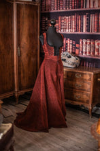 Cargar imagen en el visor de la galería, Falda victoriana terciopelo rojo