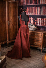 Cargar imagen en el visor de la galería, Falda victoriana terciopelo rojo
