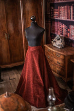 Cargar imagen en el visor de la galería, Falda victoriana terciopelo rojo