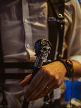 Load image into Gallery viewer, Bastón calavera con casco y goggles