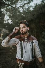 Cargar imagen en el visor de la galería, Gorjal de cuero steampunk