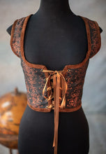 Cargar imagen en el visor de la galería, Corpiño steampunk damasquinado