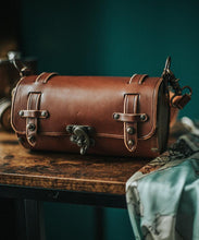 Load image into Gallery viewer, Steampunk leather barrel bag