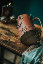 Load image into Gallery viewer, Steampunk leather barrel bag