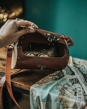 Load image into Gallery viewer, Steampunk leather barrel bag