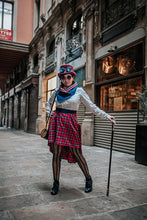 Cargar imagen en el visor de la galería, Falda steampunk tartán roja
