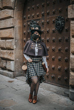 Cargar imagen en el visor de la galería, Falda steampunk tartán verde