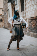 Cargar imagen en el visor de la galería, Falda steampunk tartán verde