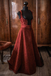 Falda victoriana terciopelo rojo