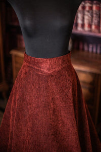 Falda victoriana terciopelo rojo