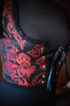 Cargar imagen en el visor de la galería, Corpiño damasquinado rojo y negro