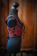 Cargar imagen en el visor de la galería, Corpiño damasquinado rojo y negro