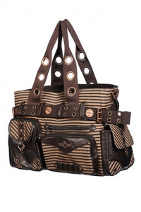 Bolso steampunk grande rayado o negro