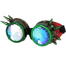 Cargar imagen en el visor de la galería, Goggles steampunk dieselpunk cyberpunk de colores con cristal de diamante