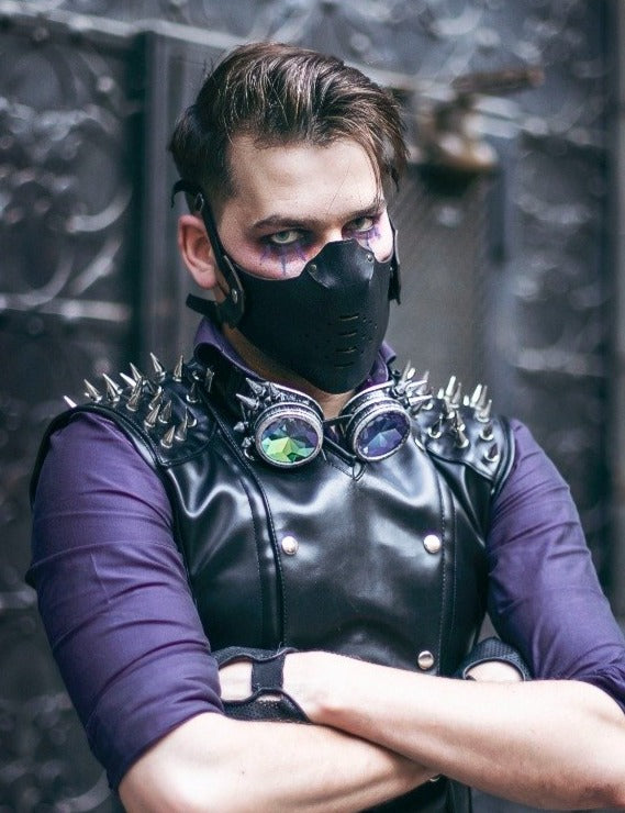 Cyberpunk dieselpunk steampunk style leather motorcycle mask – Uchronic Time