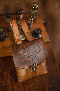 Bolsito de cinturón de cuero steampunk
