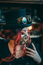 Cargar imagen en el visor de la galería, Mascara Facial Engranajes Steampunk Reutilizable de tela no tejida, doble capa y bolsillo para filtro
