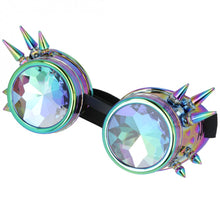 Laden Sie das Bild in den Galerie-Viewer, Cyberpunk Dieselpunk Steampunk Brille mit Diamantkristall