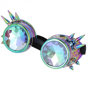 Cyberpunk dieselpunk steampunk goggles with diamond crystal