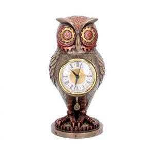 Reloj de mesa búho steampunk