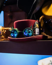 Cargar imagen en el visor de la galería, Goggles steampunk dieselpunk cyberpunk de colores con cristal de diamante