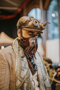 Steampunk Octopus Mask aus Leder