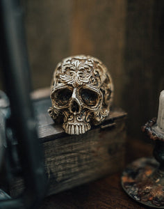Human Baroque Skull Resin Figure