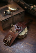 Load image into Gallery viewer, Leather Steampunk Pocket Watch Bracer