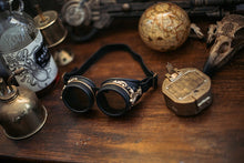 Laden Sie das Bild in den Galerie-Viewer, Steampunk viktorianische schwarze Schutzbrille