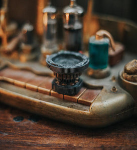 Dieselpunk Steampunk handmade candle holder
