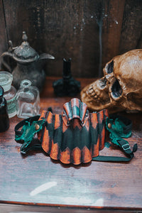 Gothic finstere Kürbismaske aus Leder für Halloween