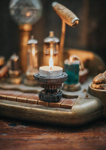 Dieselpunk Steampunk handmade candle holder