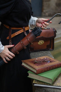Victorian Gothic Steampunk Leder Regenschirmhalter für Zauberer und Hexen