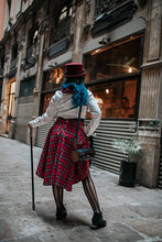 Load image into Gallery viewer, PRE-ORDER Red tartan steampunk skirt