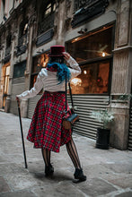 Load image into Gallery viewer, PRE-ORDER Red tartan steampunk skirt