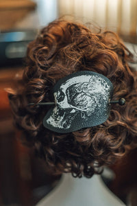 Vegan Leather Skull Hair Barrette