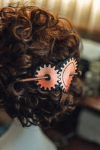Load image into Gallery viewer, Vegan Leather Gear Shaped Hair Barrette