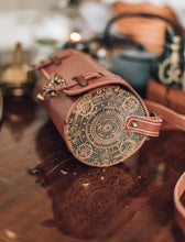 Load image into Gallery viewer, Steampunk leather barrel bag