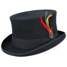 Cargar imagen en el visor de la galería, Sombrero de copa negro elegante steampunk gótico victoriano vintage